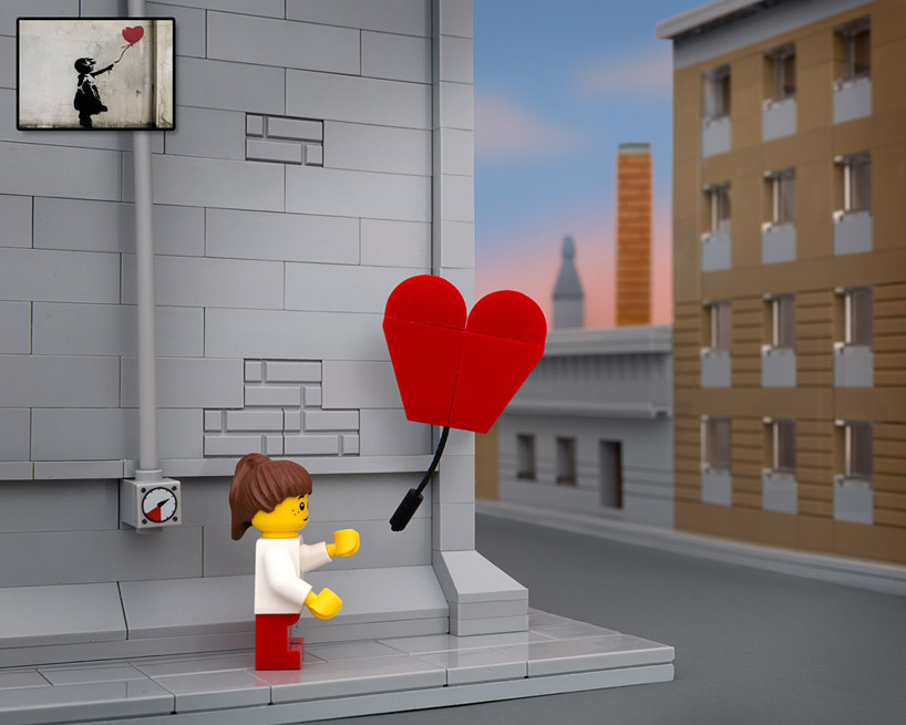 jeff friesen reimagines banksy works in LEGO for bricksy series