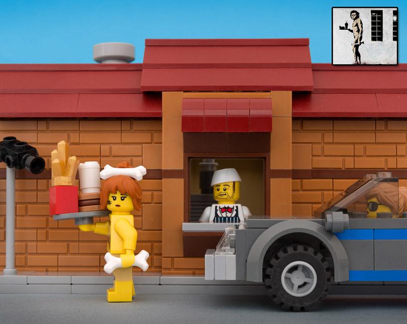 jeff friesen reimagines banksy works in LEGO for bricksy series