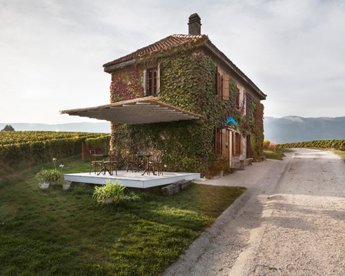 bureau A entertains wine drinkers at la cabuche in swiss vineyards