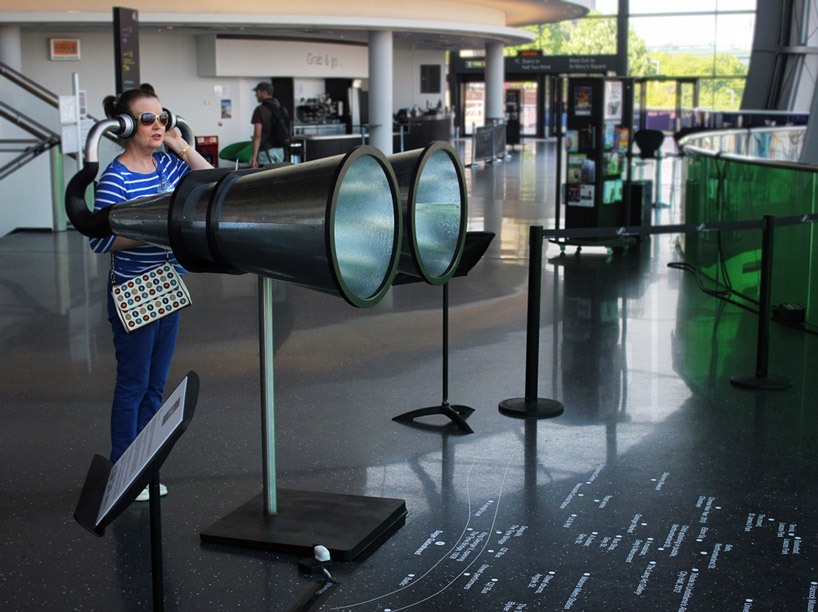 dominic wilcox's binaudios allow participants to listen to the sounds of the city