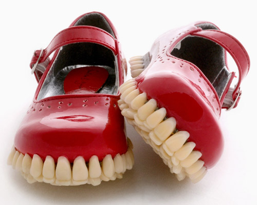 fantich & young implants teeth into the soles of mary janes 