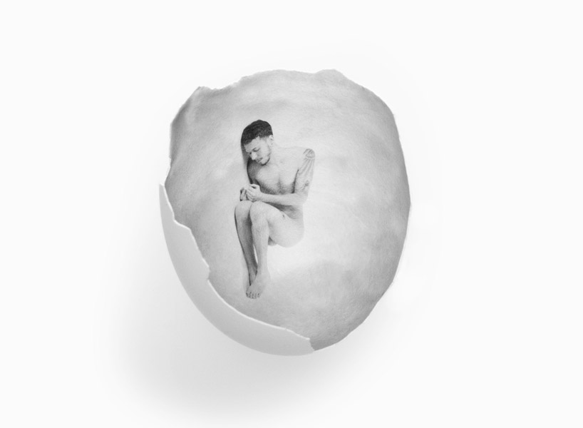 jess landau emphasizes the fragility of life with portraits on eggshells
