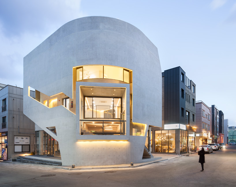 moon hoon curves concrete k-pop building in korea