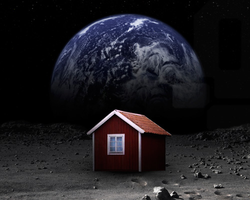 artist mikael genberg to install self-assembling house on the moon in 2015