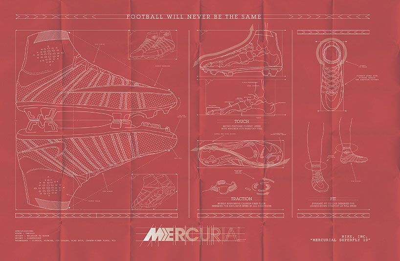 architecture of the NIKE mercurial superfly 10 football boot