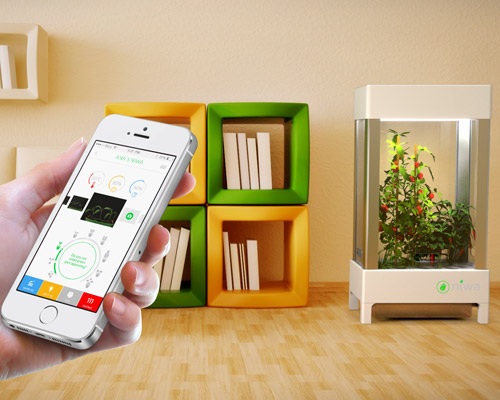 niwa urban garden is smartphone-controlled for optimal cultivation