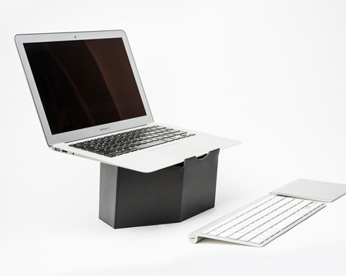 pillar: a portable and collapsable cardboard laptop stand by sruli recht