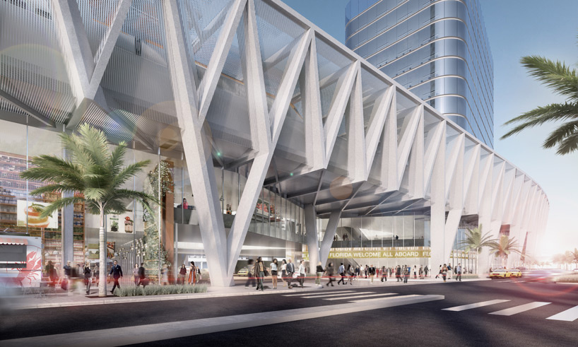 SOM presents plans for a multimodal transport hub in miami
