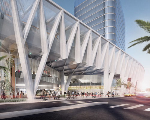 SOM presents plans for a multimodal transport hub in miami