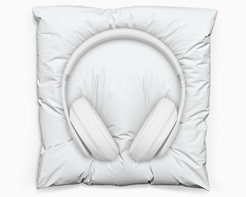 snarkitecture creates marble pillow for limited edition beats studio headphones