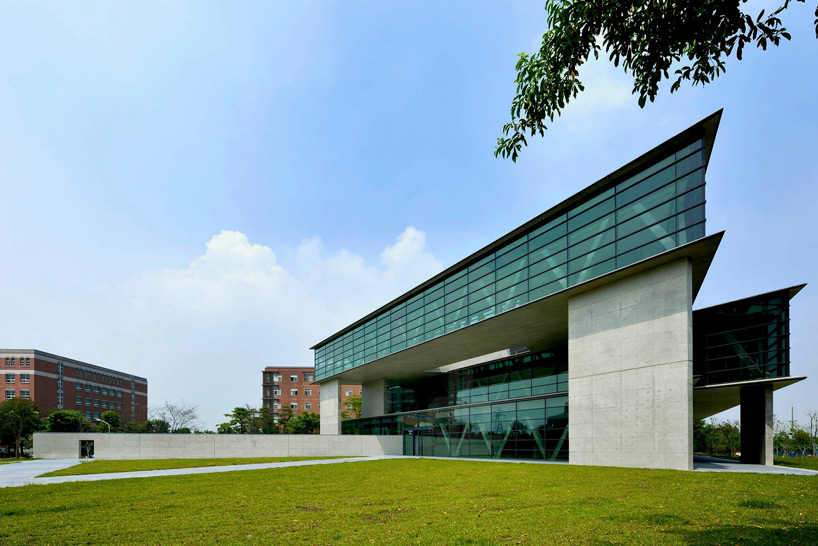 triangular geometry defines asia museum of modern art by tadao ando