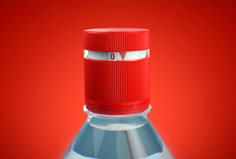 vittel refresh water bottle cap reminds you to stay hydrated