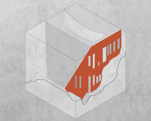 yannick martin illustrates renowned architectural homes within a cube