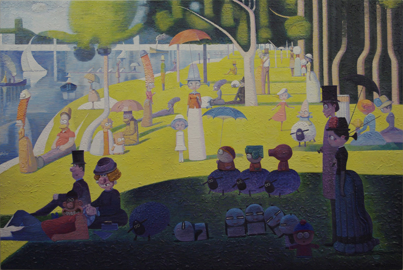Zhang_Gong_Gathering_in_La_Grande_Jatte_acrylic_on_canvas_80x120cm_2012