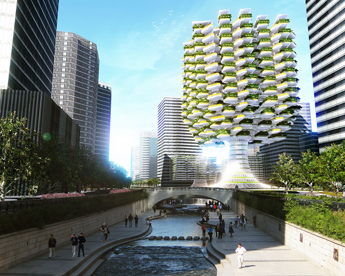 aprilli design studio grows vertical urban skyfarm in korea