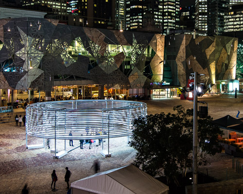 asif khan illuminates melbourne's federation square with radiant lines
