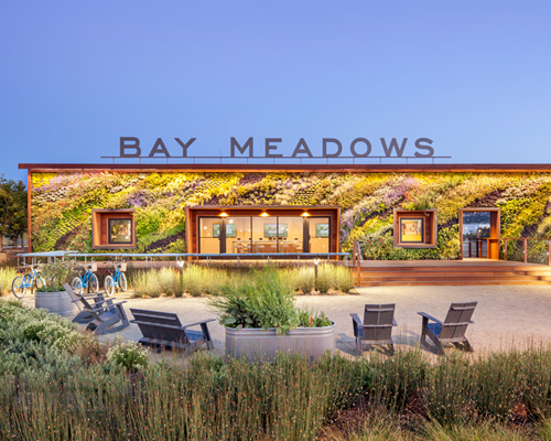 BCV architects elongates green wall on bay meadows welcome center