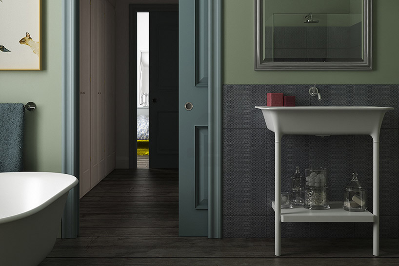 filippo carandini cold colors raw materials apartment