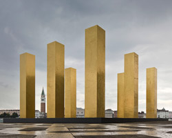 heinz mack elevates the sky over nine columns at the venice biennale