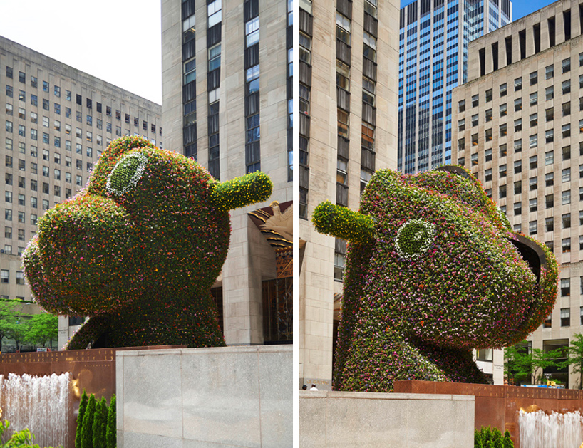 jeff koons plants splitrocker in rockefeller center