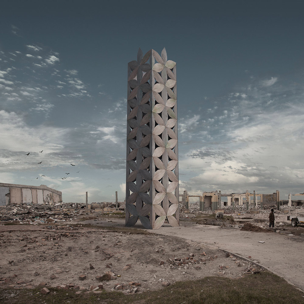 justin plunkett juxtaposes architectural environments for con/struct