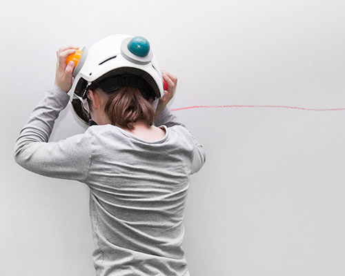 mathery reimagines drawing tools with pastello crayon helmet + shoes 