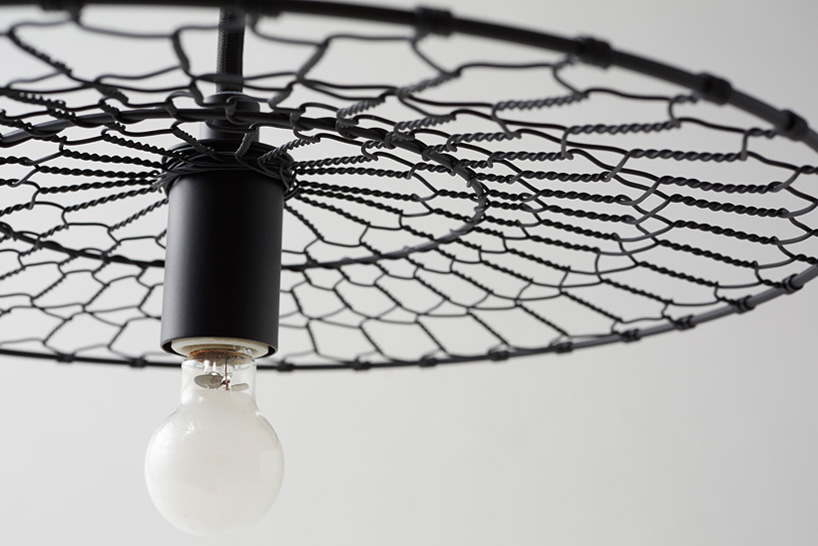 basket-lamp by nendo references japanese wire netting utensils