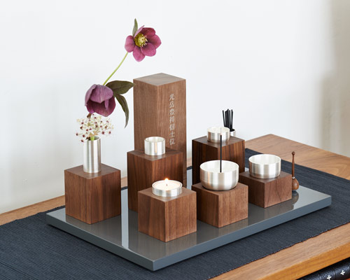 handcrafted buddhist altar table by torafu architects