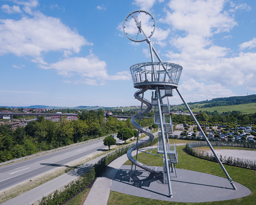 carsten höller erects 30.7-metre-high vitra slide tower in weil am rhein