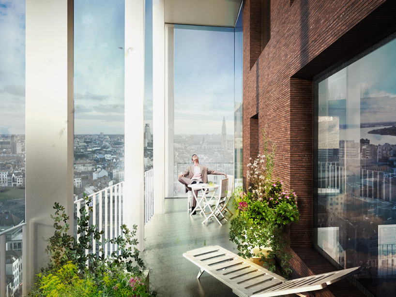 C.F. moller residential tower in antwerp belgium designboom