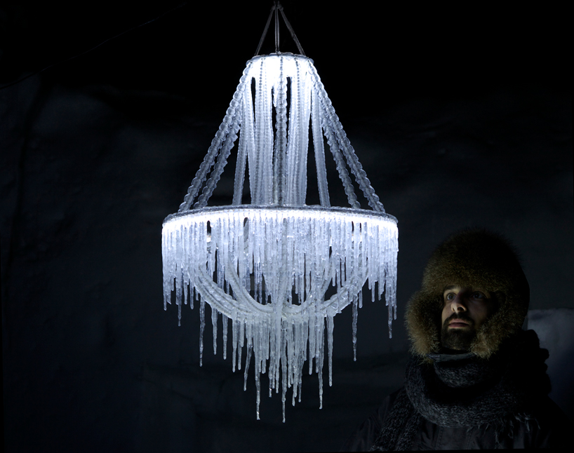 arturo erbsman ices polar light into atmospheric chandelier