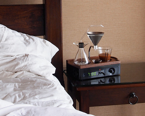 coffee-making alarm clock wakes you up with a freshly brewed mug