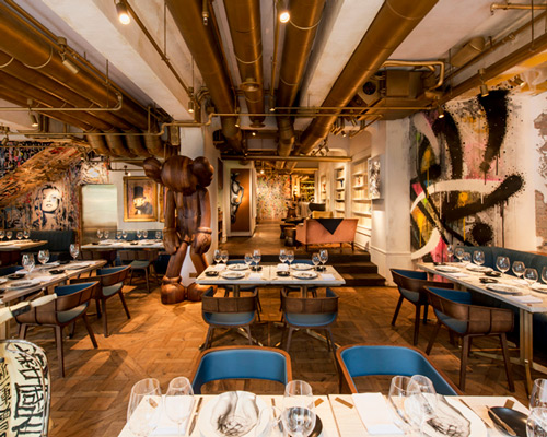 BIBO restaurant in hong kong furnished with street art