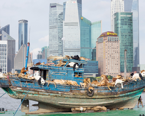 cai guo qiang sends 99 animals aboard the ninth wave in shanghai