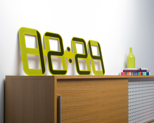 clock one by twelve24 measures a meter-wide and features e-ink display