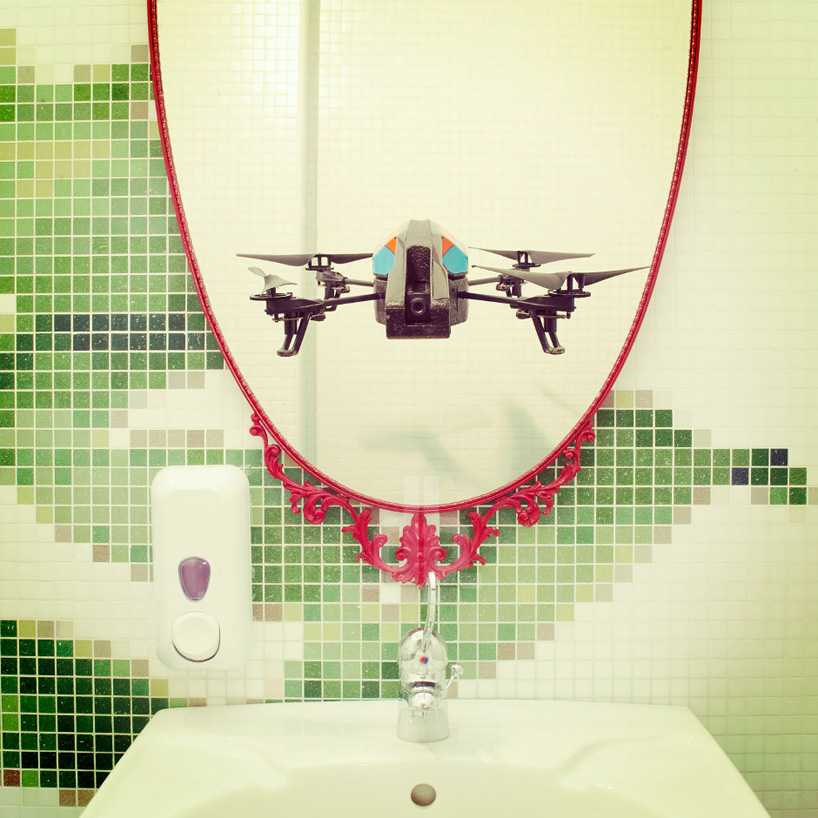 drone selfies visualize technology's vanity in times of peace