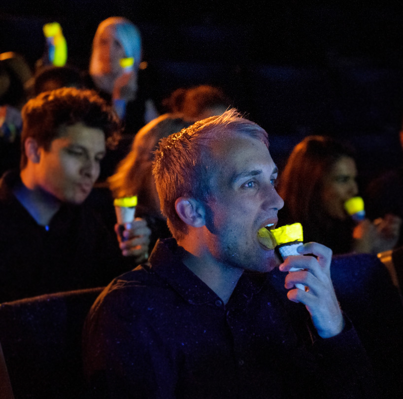 glow-in-the-dark cornetto by bompas & parr radiates in your mouth