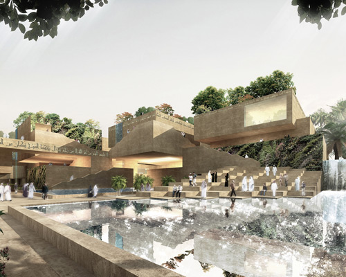 gmp architekten's third prize proposal for noble quran oasis in medina