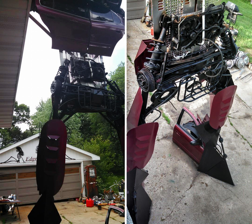 man builds 23 foot tall transformer designboom 