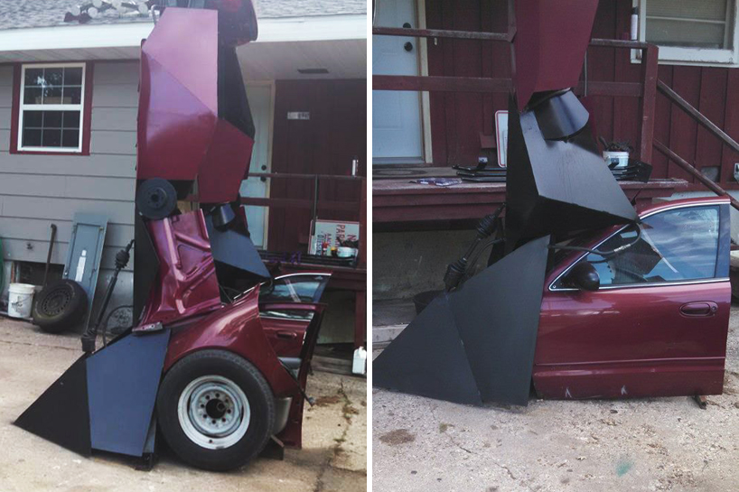 man builds 23 foot tall transformer designboom 