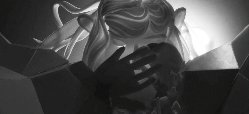 mikey please animates marilyn myller with millions of carved foam pieces