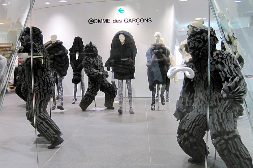 niek pulles installs foamboy monsters in comme des garcons