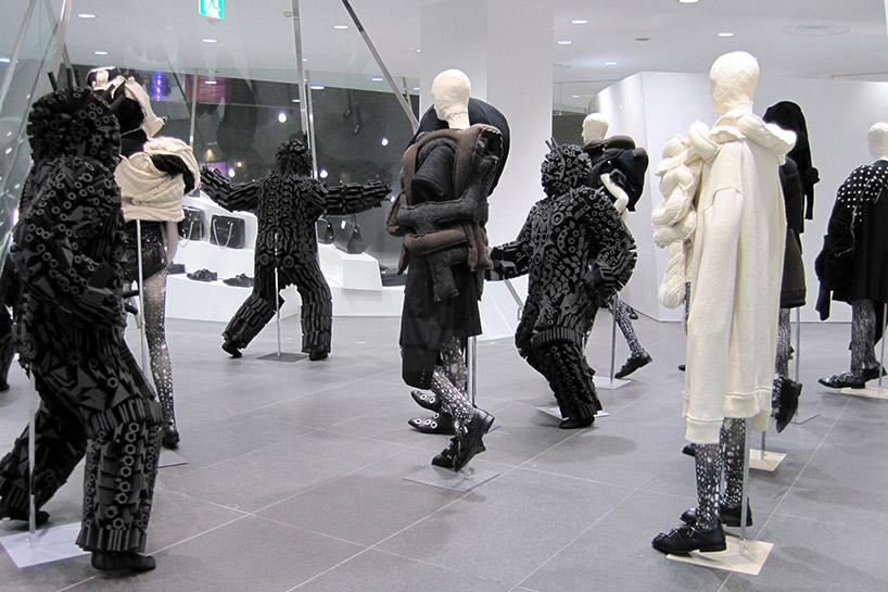 niek pulles installs foamboy monsters in comme des garcons