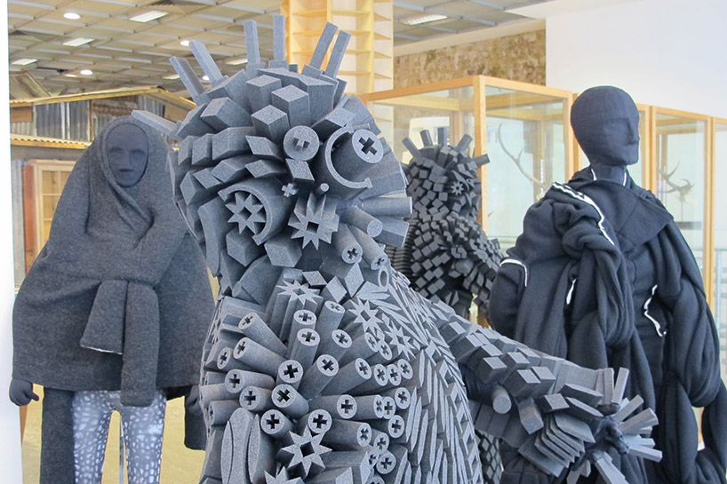 niek pulles installs foamboy monsters in comme des garcons