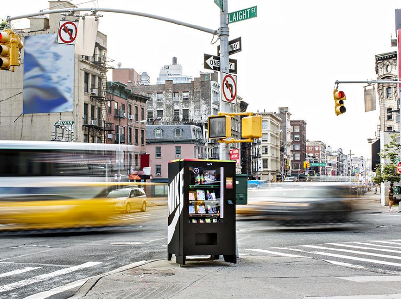 NIKE fuelbox vending machine dispenses goods in exchange for fuelband points