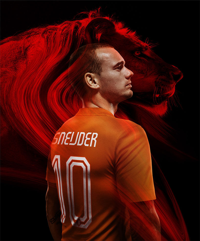 Netherlands Dutch Soccer Jersey Mens Large Wesley Sneijder Wolf Cup Orange  Nike