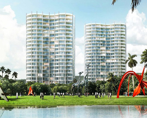 OMA merges slender towers into pairs for park grove condos in miami