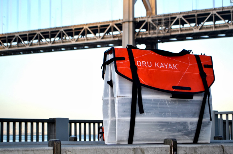 ORU urban kayak folds into a compact case like origami