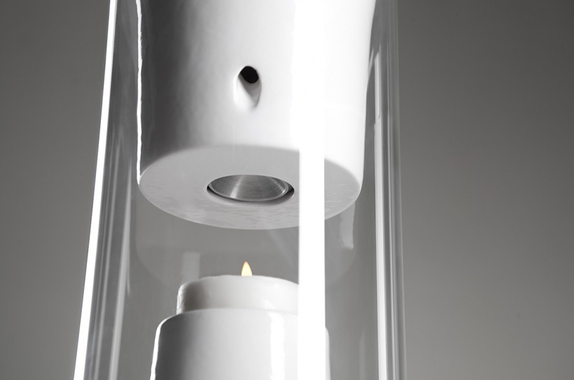 pelty wireless ceramic bluetooth speaker is powered by candles