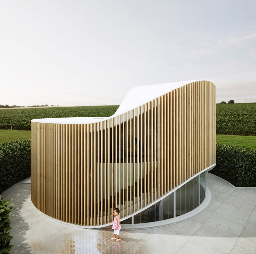 Wooden Curved Structure: Building with Modern Architectural Design